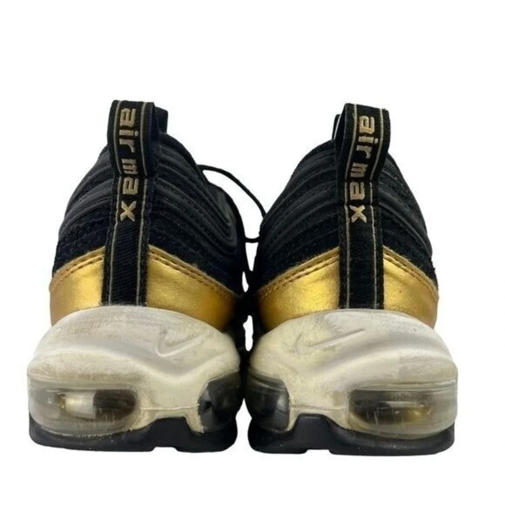 Nike‎ AirMax 97 Shoes Womens 9 Youth 7 Black Metallic Gold Shoes